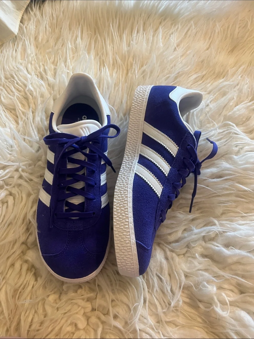 NWOT Adidas Girls Gazelle Purple and White Sneakers Size 6